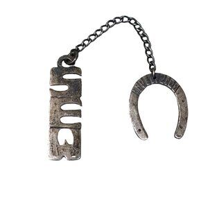 Vintage Sterling Silver Lucky Horseshoe Keychain Charm Pendant SEW Watch FOB 925